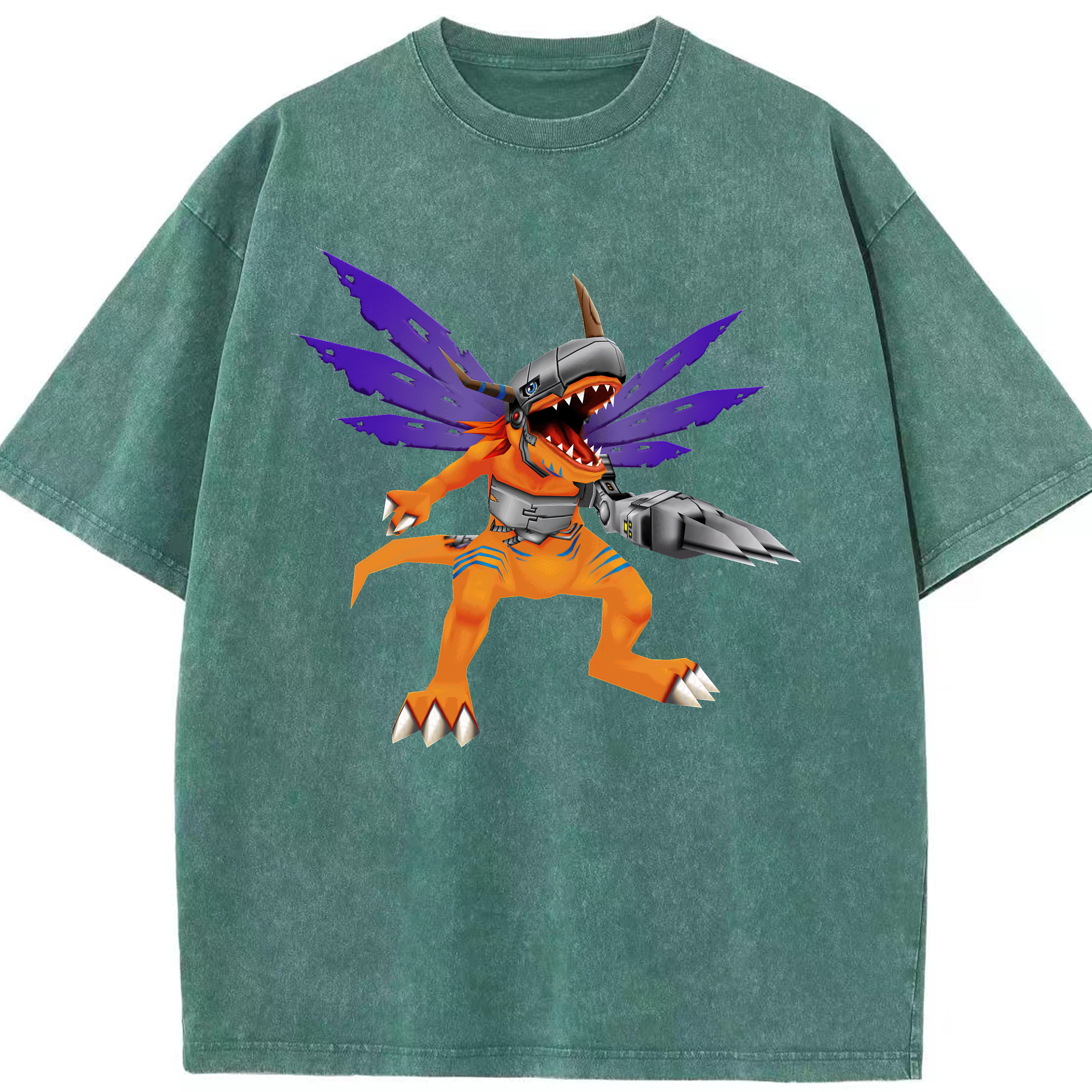 （画像用） Digimon デジタルモンスター/デジモン 綿100% ヴィンテージ風 半袖Tシャツ（フロントプリント）